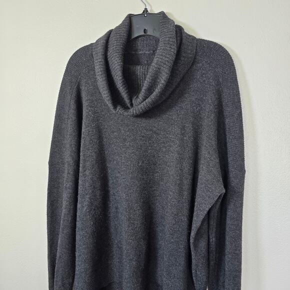 LINE. Cowl Neck Sweater Women's 2X Charcoal Cashmere Minimalist Career Oversized - Picture 3 of 5